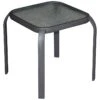 Tempered Glass Top Brown Outdoor End Table, 16"