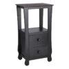 Theodore Black 2-Drawer Thick Leg Accent Table, 29.5" -Family Home Furn Store theodore black 2 drawer thick leg accent table 29.5