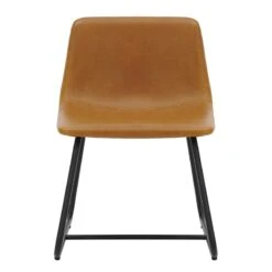 Tiny Dreamers Drake Kids Faux Leather Chair, Cognac -Family Home Furn Store tiny dreamers drake kids faux leather chair cognac 1