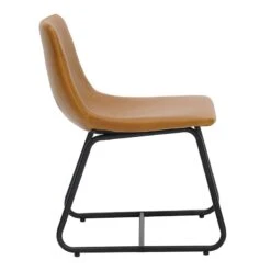 Tiny Dreamers Drake Kids Faux Leather Chair, Cognac -Family Home Furn Store tiny dreamers drake kids faux leather chair cognac 2