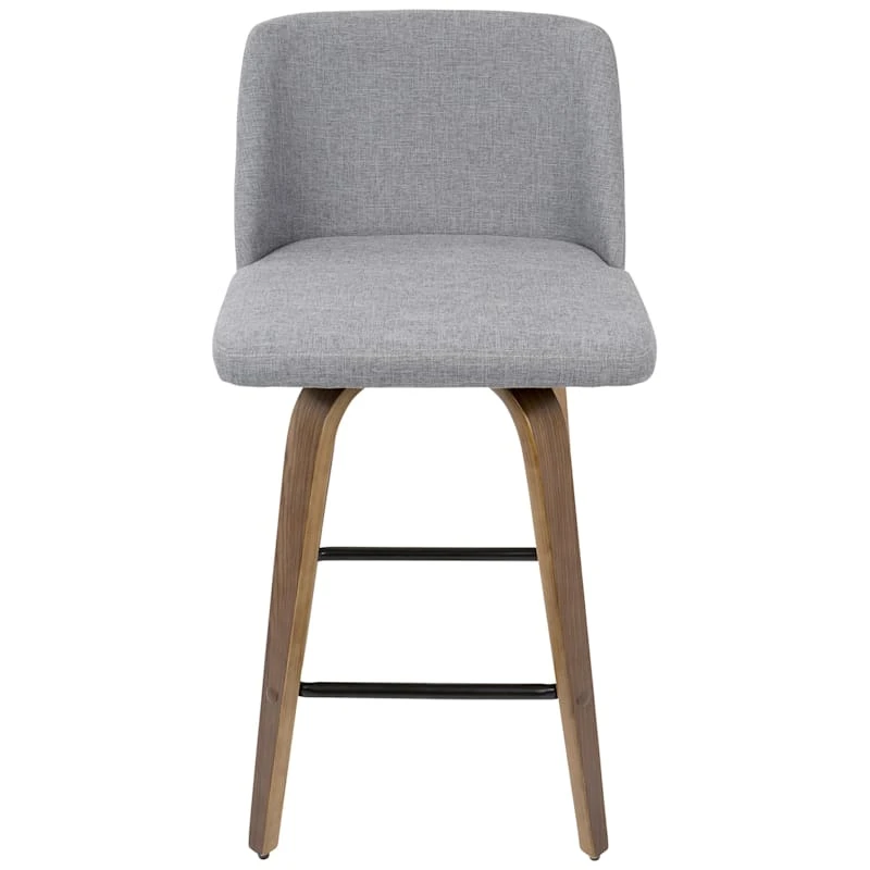Toriano Walnut & Grey Counter Stool, 26" 5 Toriano Walnut & Grey Counter Stool, 26" - Image 3