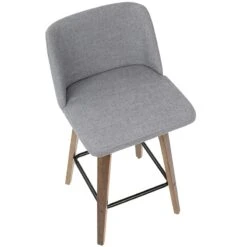 Toriano Walnut & Grey Counter Stool, 26" 16 Toriano Walnut & Grey Counter Stool, 26" -Family Home Furn Store toriano walnut grey counter stool 26 6