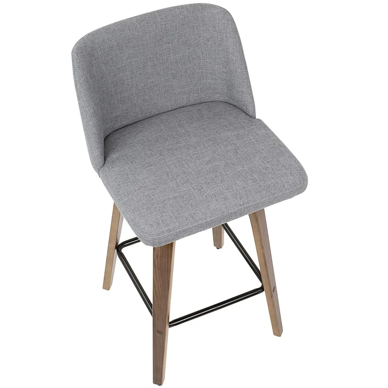 Toriano Walnut & Grey Counter Stool, 26" 9 Toriano Walnut & Grey Counter Stool, 26" - Image 7