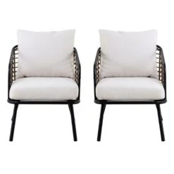 Tracey Boyd 2-Piece Steel & Wicker Outdoor Chair Set -Family Home Furn Store tracey boyd 2 piece steel wicker outdoor chair set 2