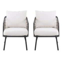 Tracey Boyd 2-Piece Steel & Wicker Outdoor Chair Set -Family Home Furn Store tracey boyd 2 piece steel wicker outdoor chair set 4