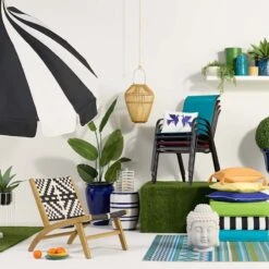 Tracey Boyd Maya Black & White Armless Outdoor Chair -Family Home Furn Store tracey boyd maya black white armless outdoor chair 3