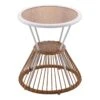 Tracey Boyd Minos Outdoor White Steel & Wicker Side Table -Family Home Furn Store tracey boyd minos outdoor white steel wicker side table