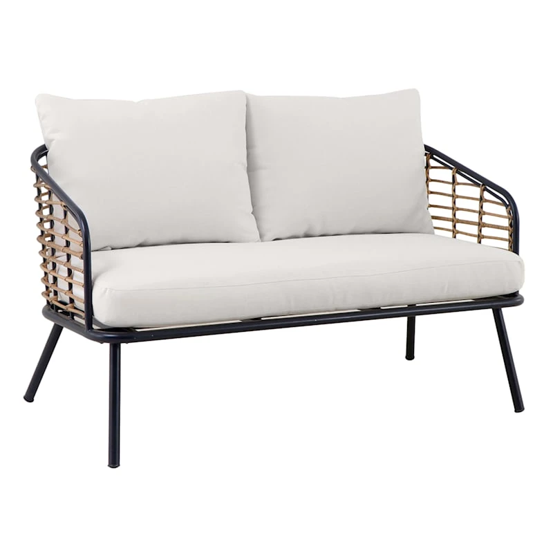 Tracey Boyd Steel & Wicker Outdoor Loveseat 3 Tracey Boyd Steel & Wicker Outdoor Loveseat