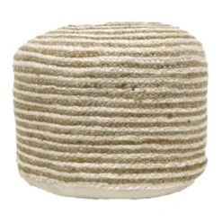 Tracey Boyd Striped Jute Pouf