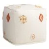 Tribal Embroidered Pouf, 18" -Family Home Furn Store tribal embroidered pouf 18