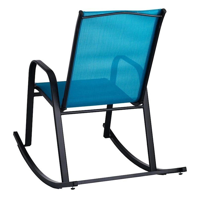 Turquoise Sling Patio Rocking Chair 4 Turquoise Sling Patio Rocking Chair - Image 2