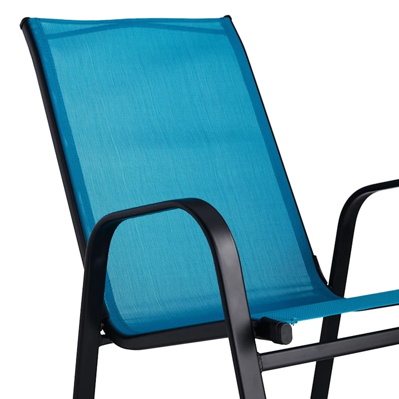 Turquoise Sling Patio Rocking Chair 5 Turquoise Sling Patio Rocking Chair - Image 3
