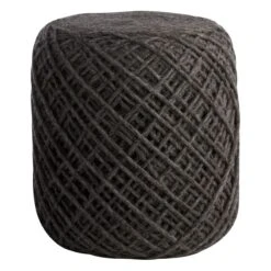 Ty Pennington Reid Twisted Ottoman, Wool Grey