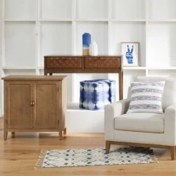 Ty Pennington Shyloh Shibori Print Pouf, Blue -Family Home Furn Store ty pennington shyloh shibori print pouf blue 3