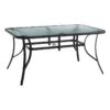 Water Wave Glass Top Black Outdoor Dining Table -Family Home Furn Store water wave glass top black outdoor dining table