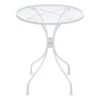White Steel Mesh Round Outdoor Bistro Table, 24"