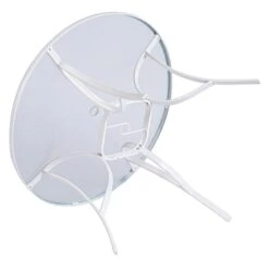 White Steel Round Table, 42" -Family Home Furn Store white steel round table 42 4