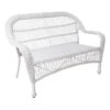Wicker Settee, White -Family Home Furn Store wicker settee white