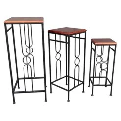 Wood Top Plant Stand, Medium