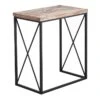 Wood Top With Black Cross Metal Table, Medium