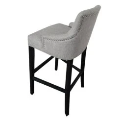 York Grey Upholstered Tufted Barstool -Family Home Furn Store york grey upholstered tufted barstool 2