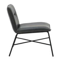 Zoey Faux Leather Accent Chair, Black -Family Home Furn Store zoey faux leather accent chair black 2